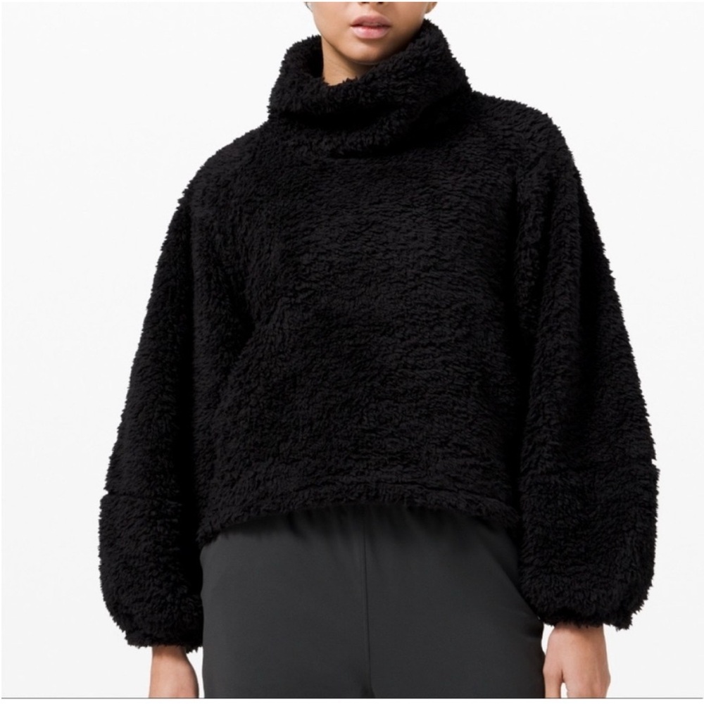 Lululemon Black Cowl Neck Sherpa Pullover
